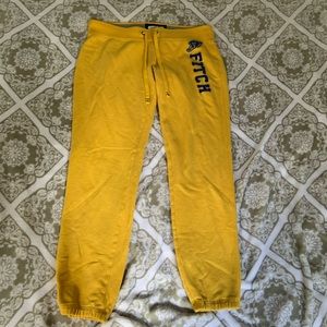 yellow sweatpants from Abercrombie and Fitch